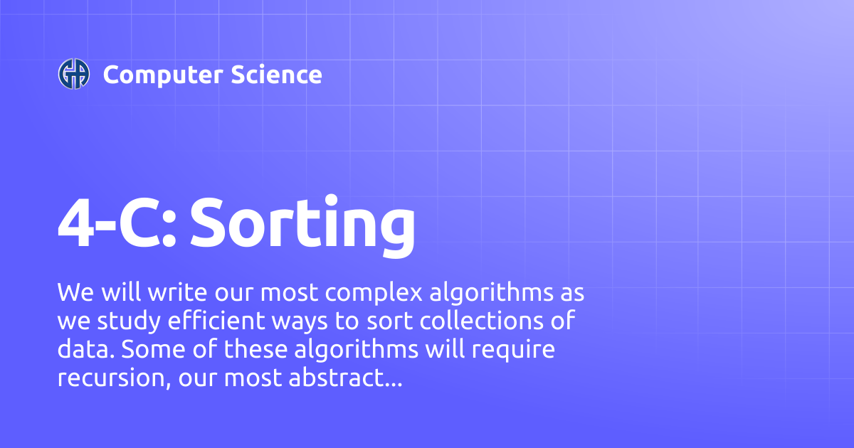 4-C: Sorting | Computer Science